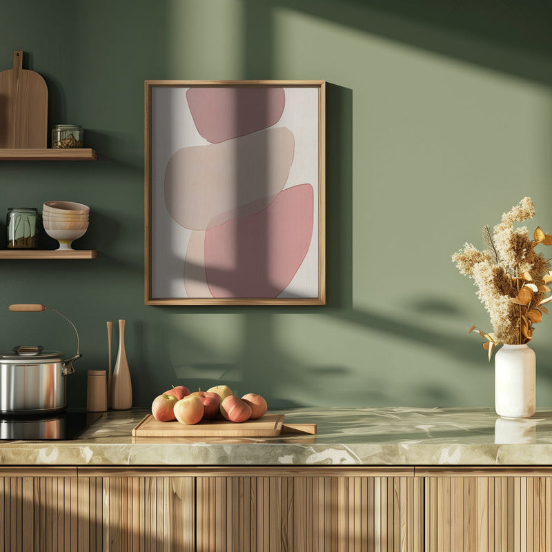 Translucent Shapes in Soft Pinks and Reds - Stretched Canvas, Poster or Fine Art Print I Heart Wall Art