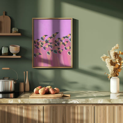 Flock flamingos pink - Stretched Canvas, Poster or Fine Art Print I Heart Wall Art