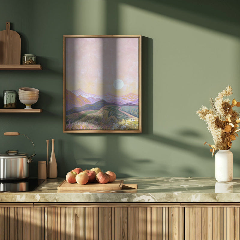 Moon Hills - Stretched Canvas, Poster or Fine Art Print I Heart Wall Art