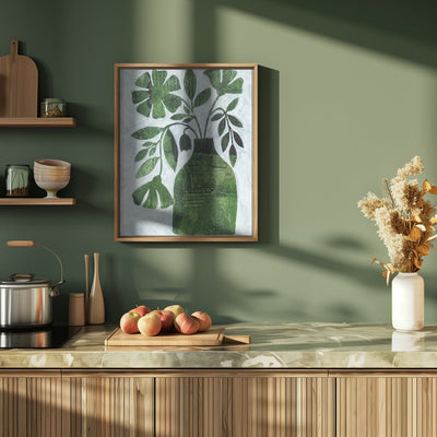 Abstract Green Floral - Stretched Canvas, Poster or Fine Art Print I Heart Wall Art