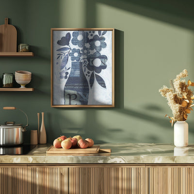 Indigo Blue Daisy - Stretched Canvas, Poster or Fine Art Print I Heart Wall Art