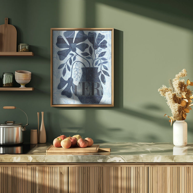 Indigo Blue Still Life - Stretched Canvas, Poster or Fine Art Print I Heart Wall Art