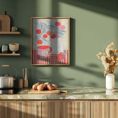 Tea &amp;amp; Strawberries - Stretched Canvas, Poster or Fine Art Print I Heart Wall Art