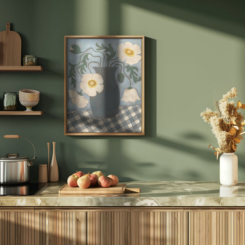 White Icelandic Poppies - Stretched Canvas, Poster or Fine Art Print I Heart Wall Art