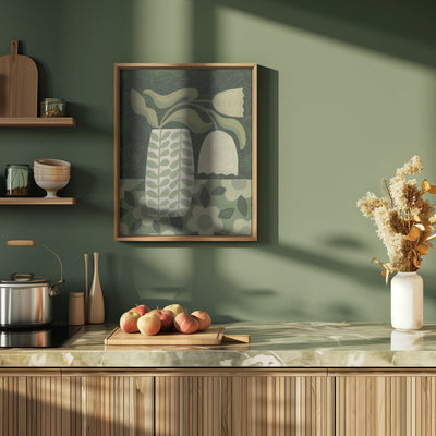 Green Tulip Still Life - Stretched Canvas, Poster or Fine Art Print I Heart Wall Art