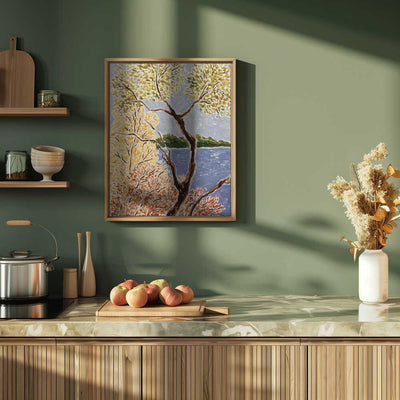 Autumn By The Lake - Stretched Canvas, Poster or Fine Art Print