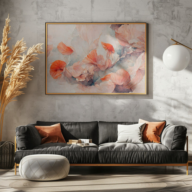 Wild Coral Flowers - Stretched Canvas, Poster or Fine Art Print I Heart Wall Art