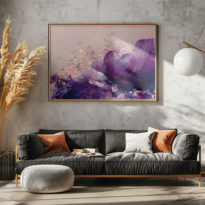Purple Wild Flowers - Stretched Canvas, Poster or Fine Art Print I Heart Wall Art