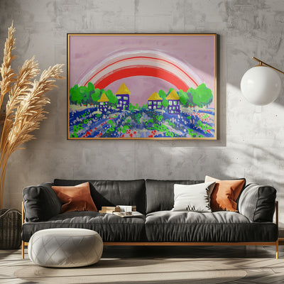 Red Rainbow - Stretched Canvas, Poster or Fine Art Print I Heart Wall Art