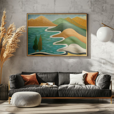 Winding Coast - Stretched Canvas, Poster or Fine Art Print I Heart Wall Art