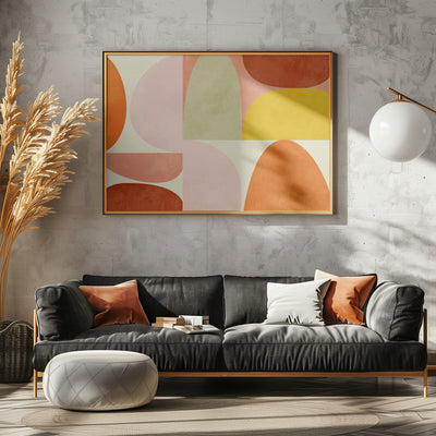 Warm Pastel Geometry - Stretched Canvas, Poster or Fine Art Print I Heart Wall Art