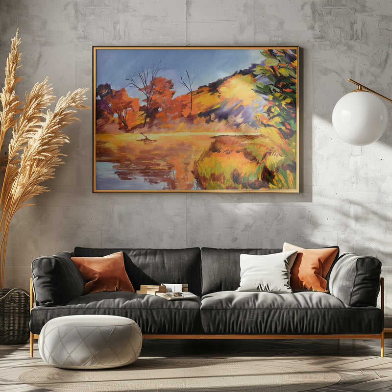 Kayak and Orangetrees - Stretched Canvas, Poster or Fine Art Print I Heart Wall Art