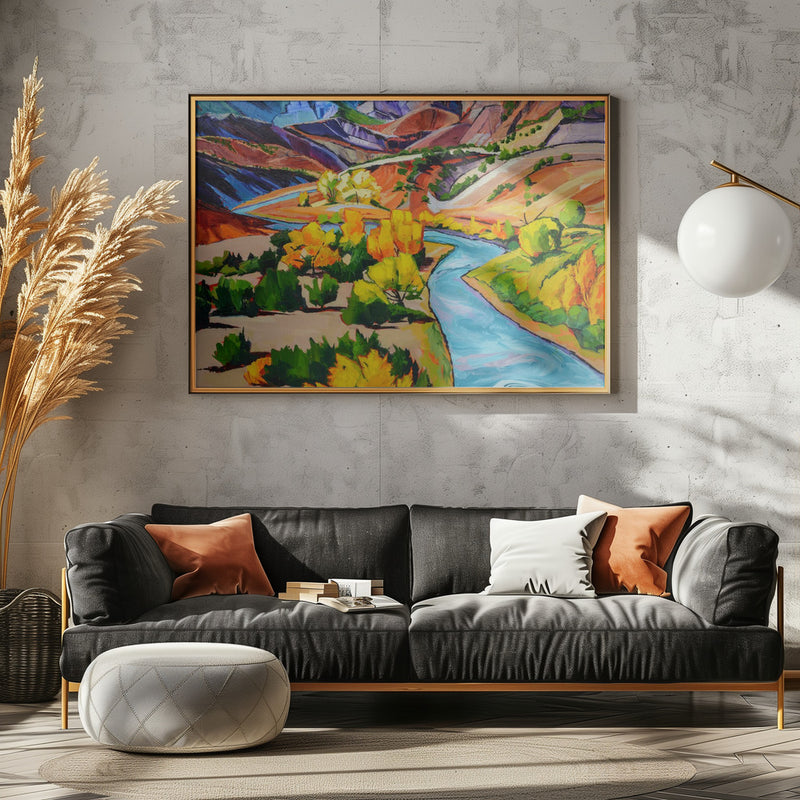 Meandering River - Stretched Canvas, Poster or Fine Art Print I Heart Wall Art