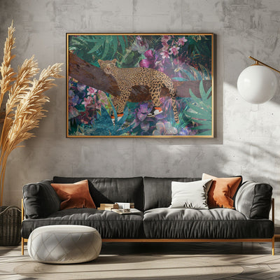 Lazy Leopard - Stretched Canvas, Poster or Fine Art Print I Heart Wall Art