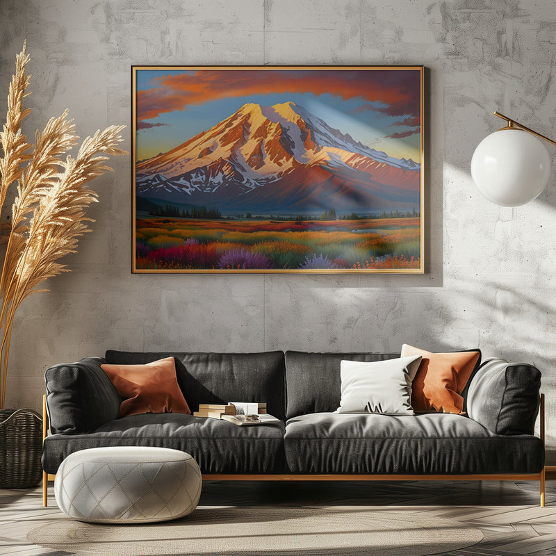 Crimson Clouds Over the Valley - Stretched Canvas, Poster or Fine Art Print I Heart Wall Art