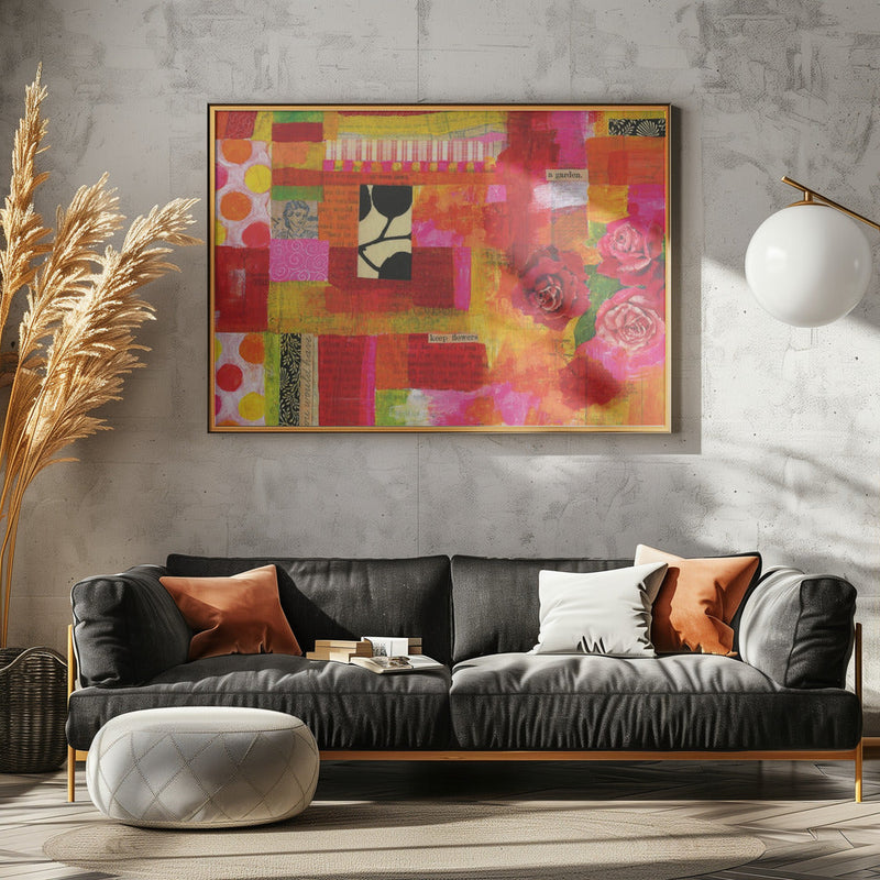 Vibrant Petal Patch - Stretched Canvas, Poster or Fine Art Print I Heart Wall Art