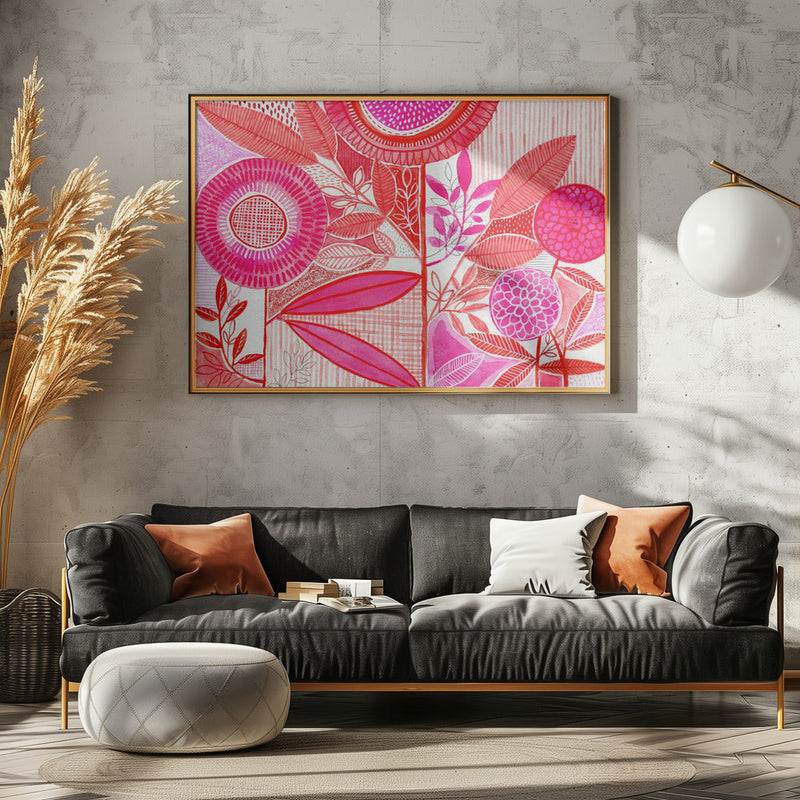 Layered Botanical Watercolour - Stretched Canvas, Poster or Fine Art Print I Heart Wall Art