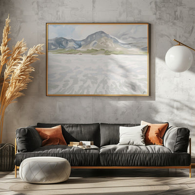 Snowy Mountain View - Stretched Canvas, Poster or Fine Art Print I Heart Wall Art