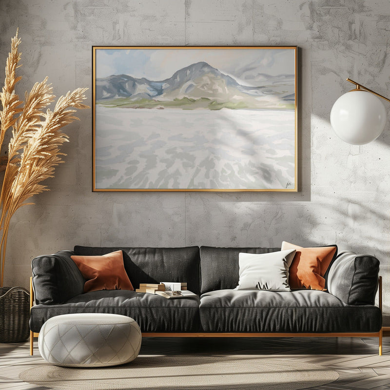 Snowy Mountain View - Stretched Canvas, Poster or Fine Art Print I Heart Wall Art