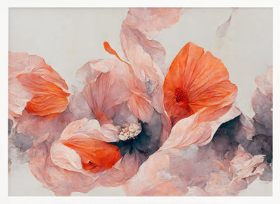 Salmon Flowers - Stretched Canvas, Poster or Fine Art Print I Heart Wall Art