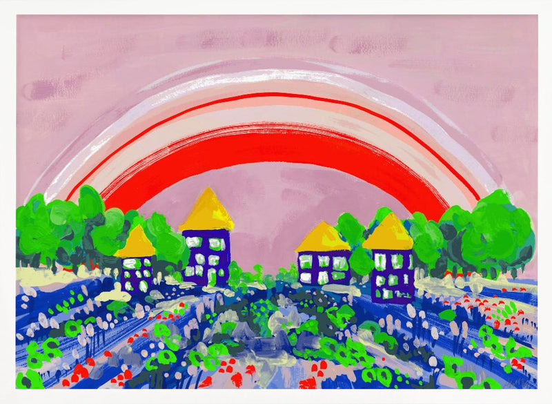 Red Rainbow - Stretched Canvas, Poster or Fine Art Print I Heart Wall Art