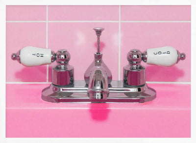 Retro Pink Sink Faucet - Stretched Canvas, Poster or Fine Art Print I Heart Wall Art