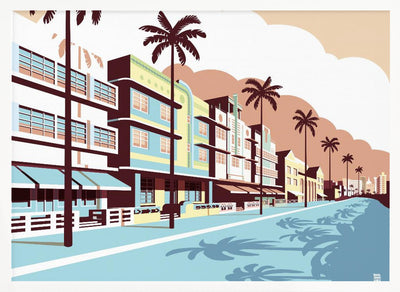 Miami Oceandrive - Stretched Canvas, Poster or Fine Art Print I Heart Wall Art