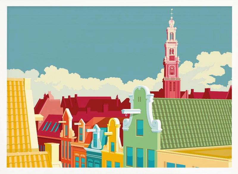 Amsterdam Jordaan Westerkerk - Stretched Canvas, Poster or Fine Art Print I Heart Wall Art