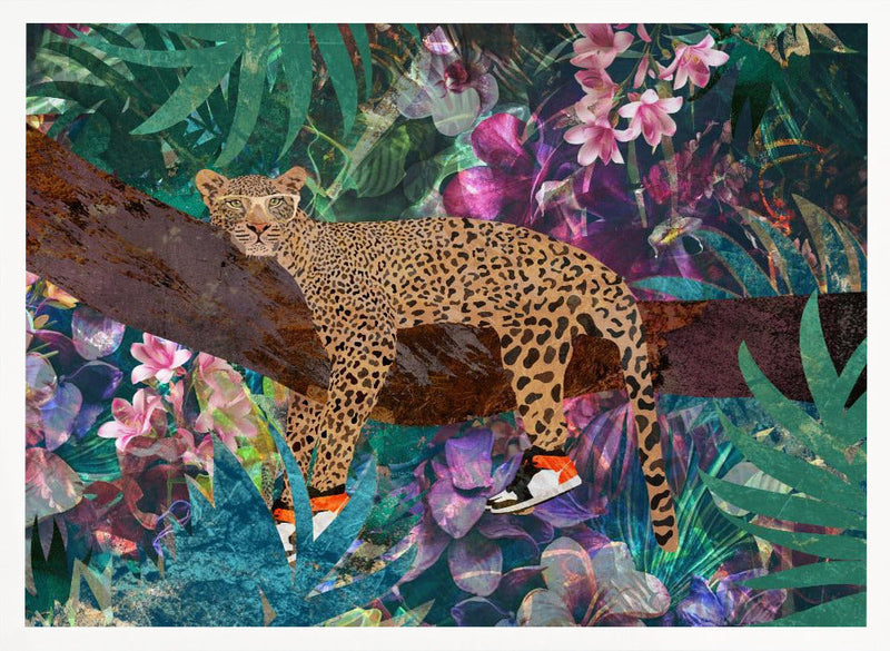 Lazy Leopard - Stretched Canvas, Poster or Fine Art Print I Heart Wall Art