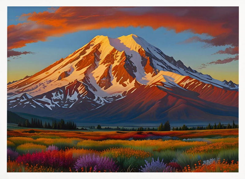 Crimson Clouds Over the Valley - Stretched Canvas, Poster or Fine Art Print I Heart Wall Art