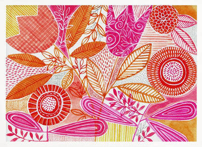 Layered Botanical Watercolour - Stretched Canvas, Poster or Fine Art Print I Heart Wall Art