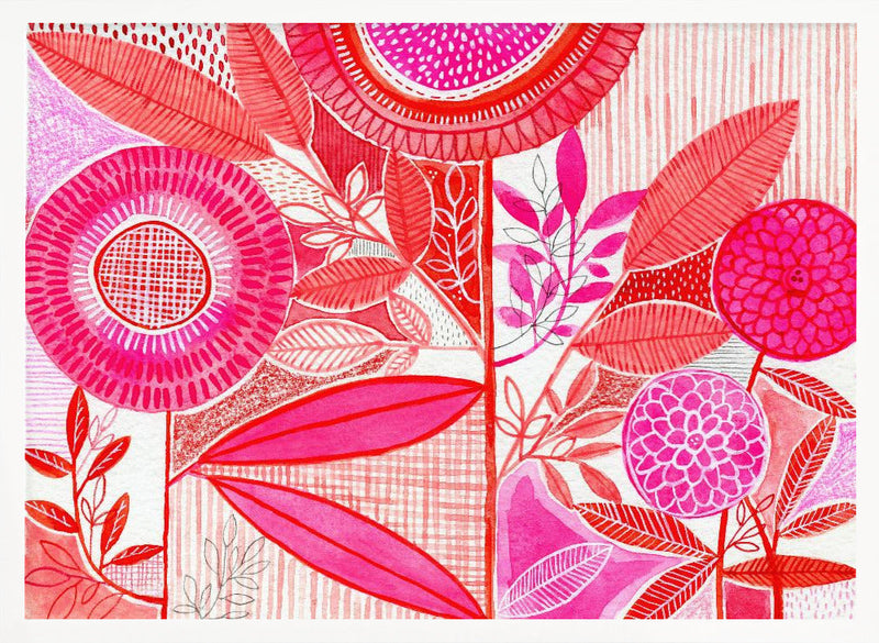 Layered Botanical Watercolour - Stretched Canvas, Poster or Fine Art Print I Heart Wall Art