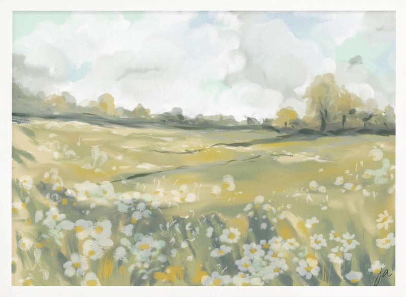 Dreamy Meadow Bliss - Stretched Canvas, Poster or Fine Art Print I Heart Wall Art