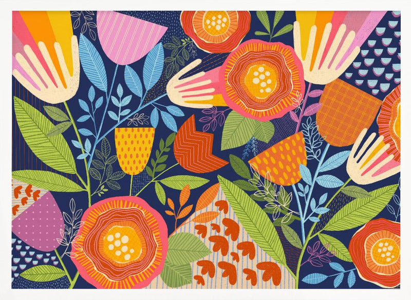 A Rainbow Garden - Stretched Canvas, Poster or Fine Art Print I Heart Wall Art