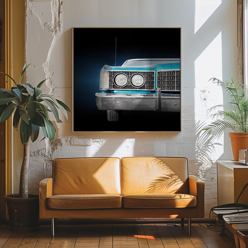 US classic car 1973 Limited Hardtop - Square Stretched Canvas, Poster or Fine Art Print I Heart Wall Art