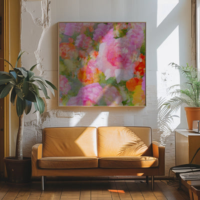 My Rose Garden Impression - Square Stretched Canvas, Poster or Fine Art Print I Heart Wall Art