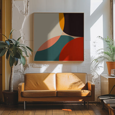 Bauhaus Modern Bold 4 - Square Stretched Canvas, Poster or Fine Art Print I Heart Wall Art