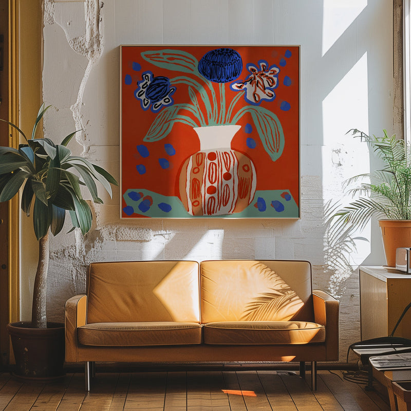 Flower Still Life - Square Stretched Canvas, Poster or Fine Art Print I Heart Wall Art