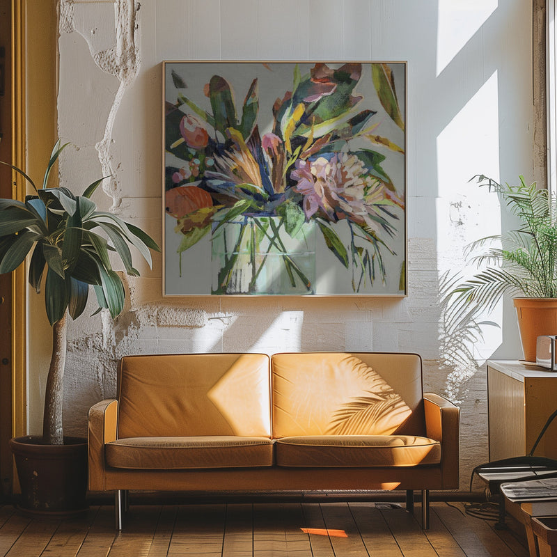 Spikeybouquet - Square Stretched Canvas, Poster or Fine Art Print I Heart Wall Art