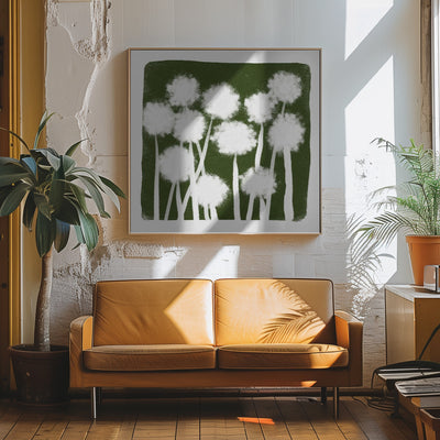 Green Abstract - Square Stretched Canvas, Poster or Fine Art Print I Heart Wall Art