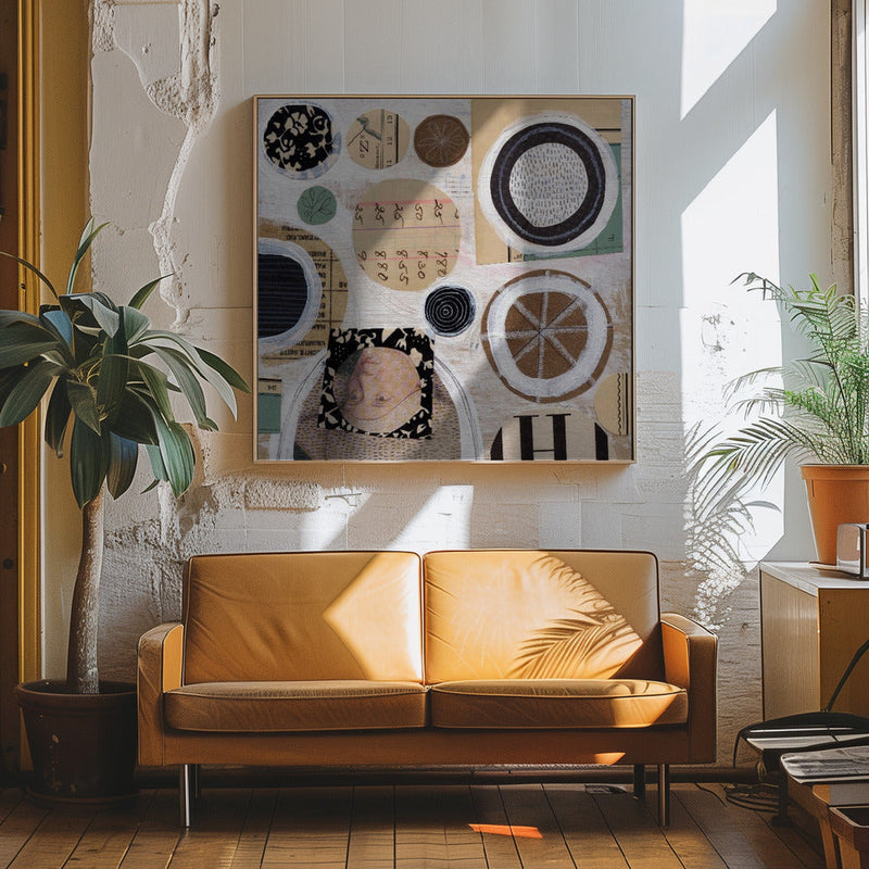 Whimsical Circles - Square Stretched Canvas, Poster or Fine Art Print I Heart Wall Art