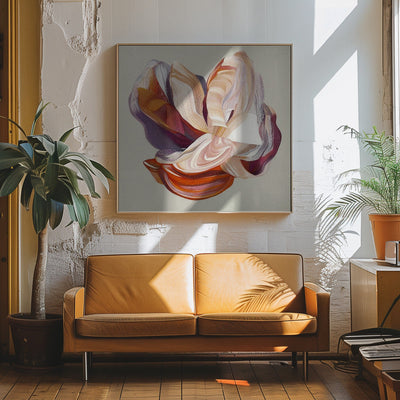 Flow Flower I - Square Stretched Canvas, Poster or Fine Art Print I Heart Wall Art