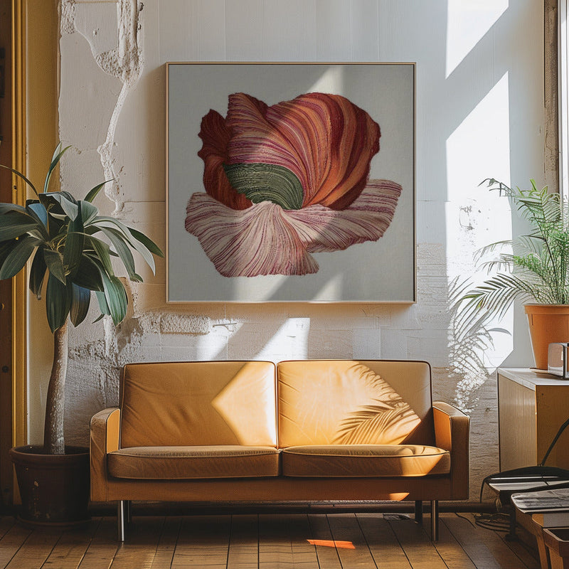 Floral lines I - Square Stretched Canvas, Poster or Fine Art Print I Heart Wall Art