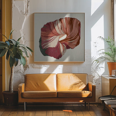 Floral Lines II - Square Stretched Canvas, Poster or Fine Art Print I Heart Wall Art