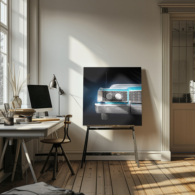 US classic car 1973 Limited Hardtop - Square Stretched Canvas, Poster or Fine Art Print I Heart Wall Art