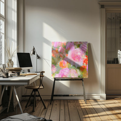 My Rose Garden Impression - Square Stretched Canvas, Poster or Fine Art Print I Heart Wall Art