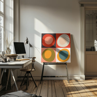 Bauhaus Modern Bold 2 - Square Stretched Canvas, Poster or Fine Art Print I Heart Wall Art