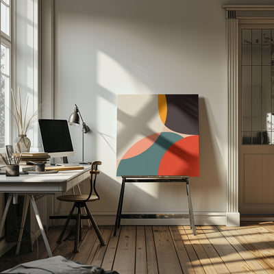 Bauhaus Modern Bold 4 - Square Stretched Canvas, Poster or Fine Art Print I Heart Wall Art