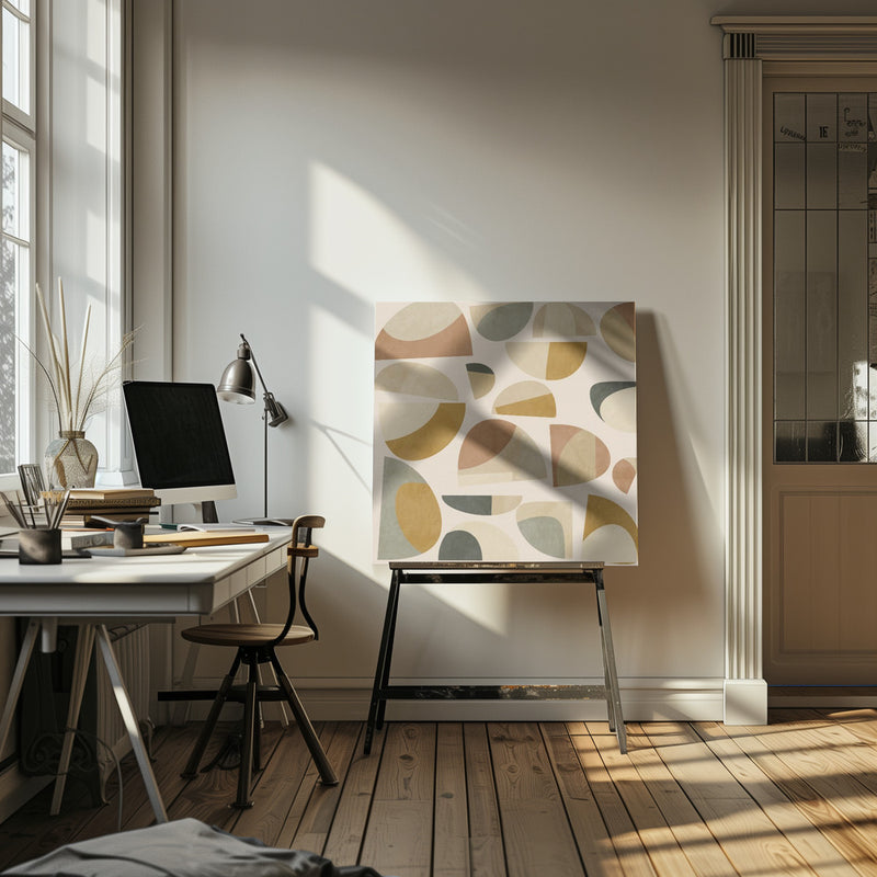 Pattern3 Mid Earth 1 Kopie - Square Stretched Canvas, Poster or Fine Art Print I Heart Wall Art