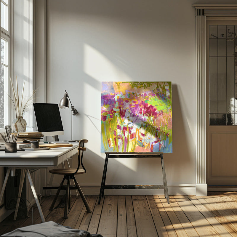 Df008singing - Square Stretched Canvas, Poster or Fine Art Print I Heart Wall Art